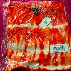 Flame Orange Ashley Stewart blouse